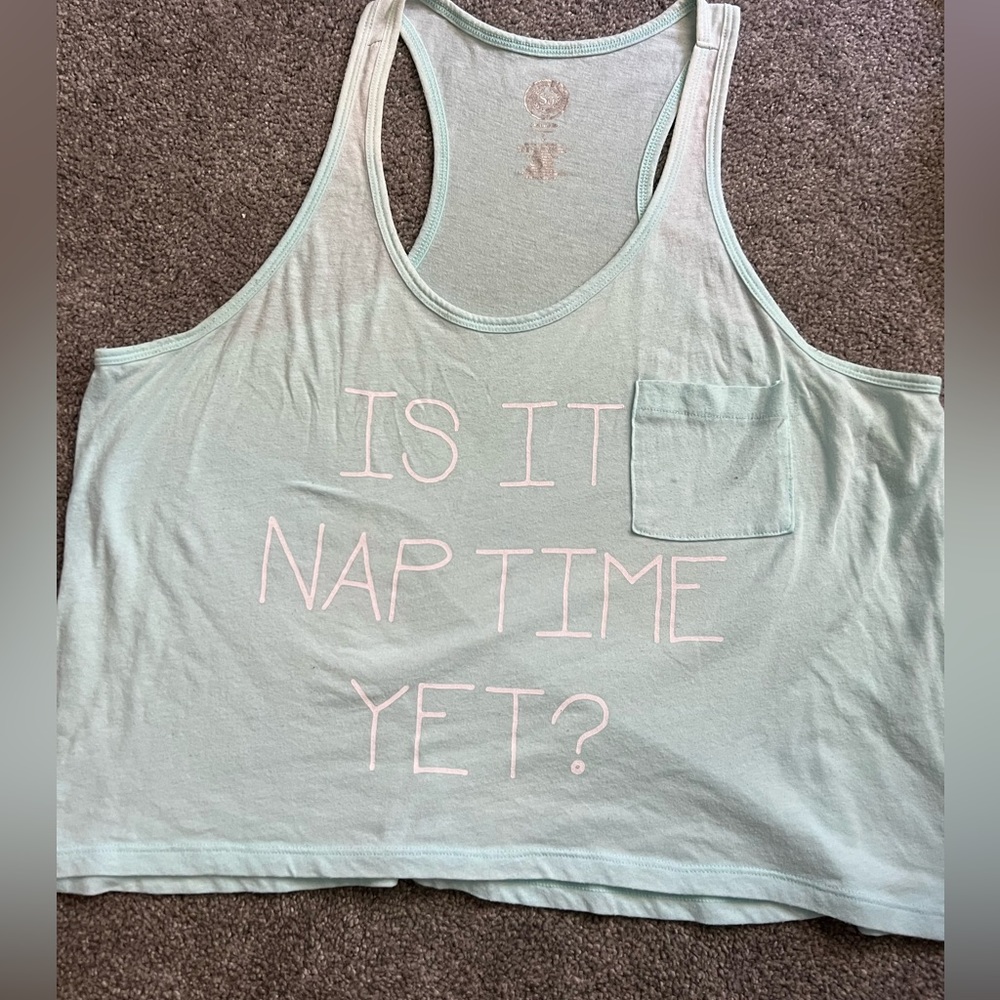 So Light Blue Racerback Sleep Tank Size Large